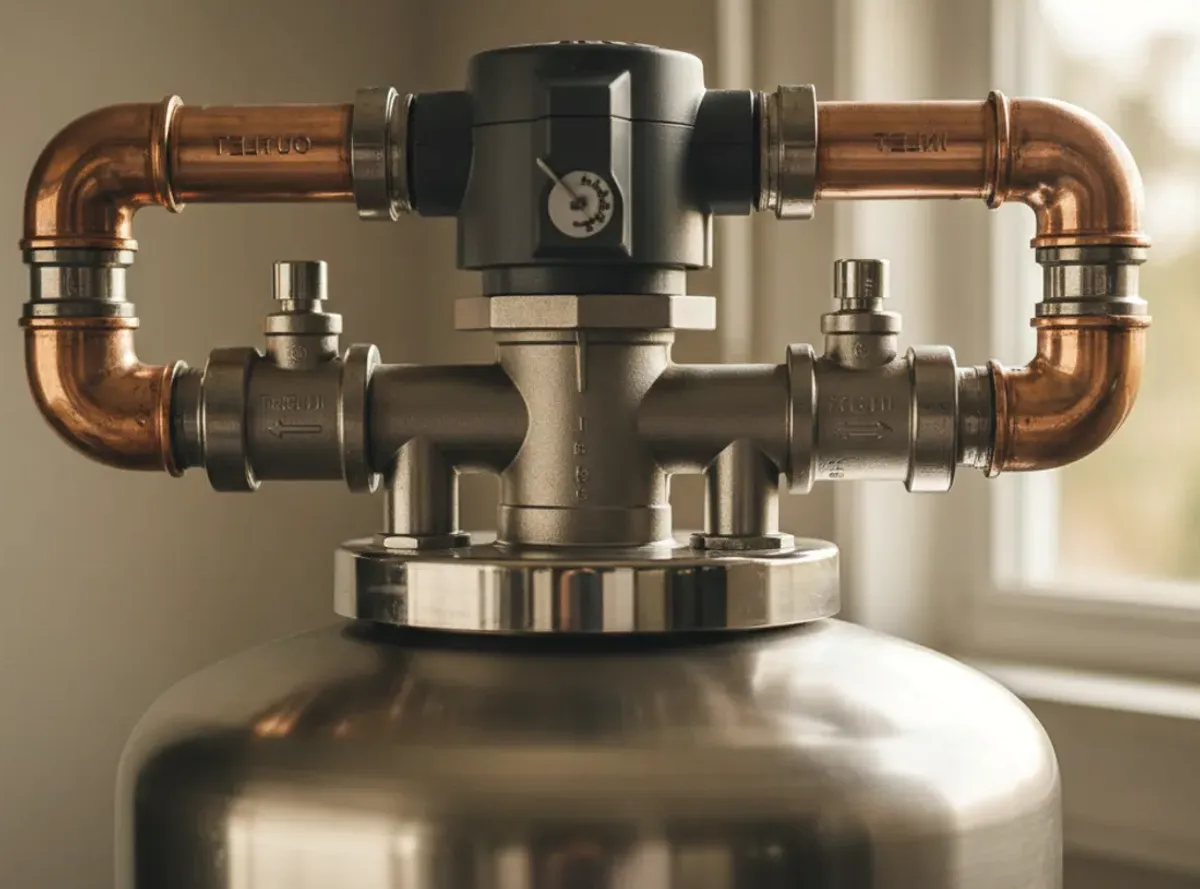Chlorine Removal equipment detail in a residential water-treatment setup