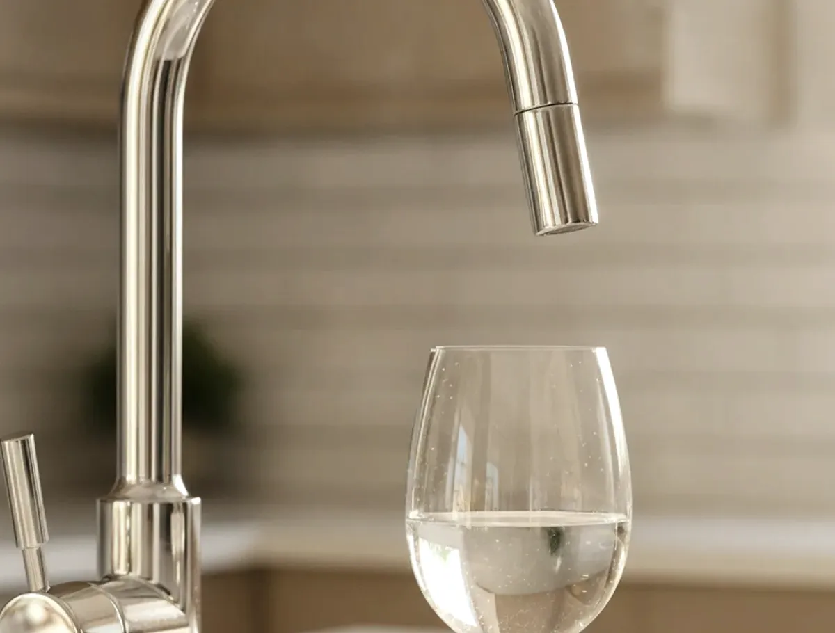 Hard Water equipment detail in a residential water-treatment setup